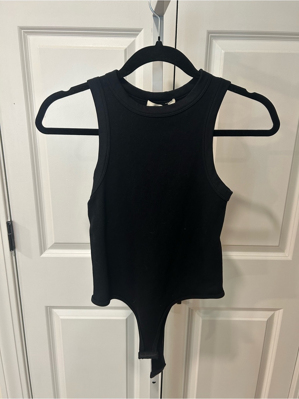 Black Ribbed Bodysuit